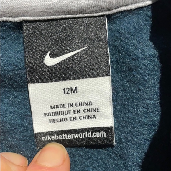 Boys Nike Zip Up Hooded Sweatshirt Sz 12 mth - Picture 3 of 4